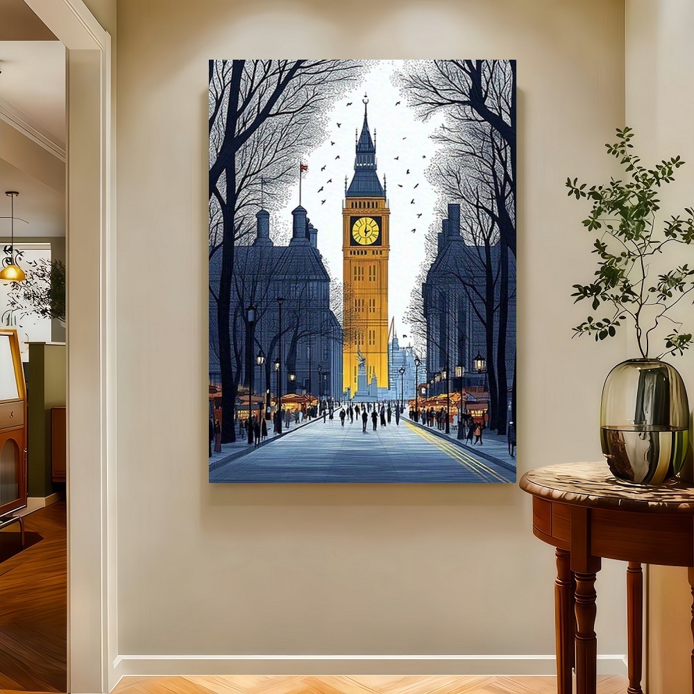 Framed London Streetscape Canv - مراجعة Home Office Icon وسعره