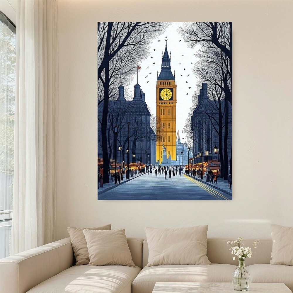 Framed London Streetscape Canv - مراجعة Home Office Icon وسعره