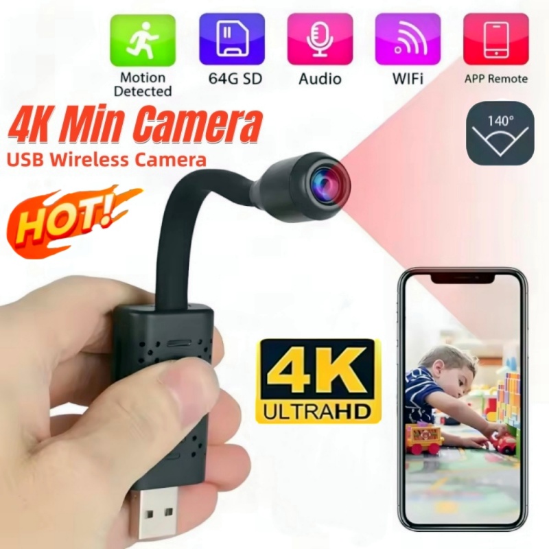 4K Mini USB WiFi Camera Portab - مراجعة Home Office With View وسعره